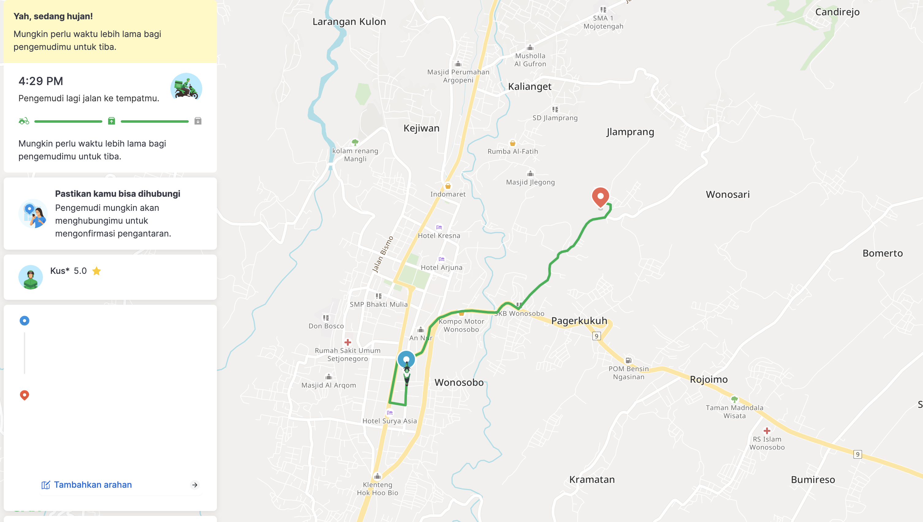 Tracking real-time pengiriman instan Biteship